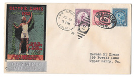US 1932 Olympic Village Cachet Summer Opening Day Cover Sc 718 719 716 W... - £37.56 GBP