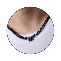 Initial A-Z Cuban Link Chain Necklace for Boys Men - £43.37 GBP