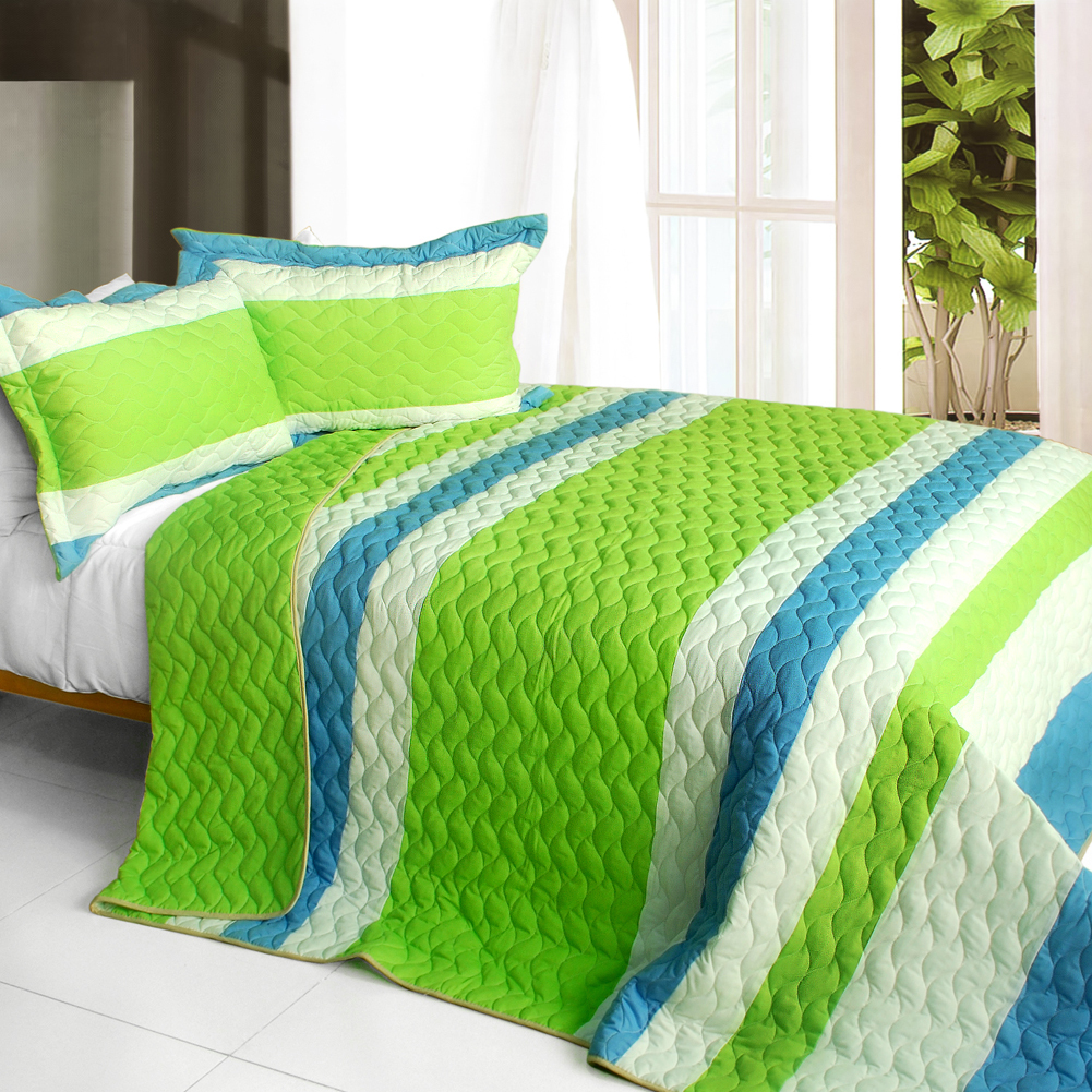 [Glass Mask] 3PC Patchwork Quilt Set (Full/Queen Size)