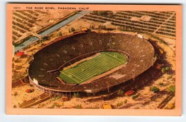 The Rose Bowl Football Stadium Pasadena California Postcard Linen Vintage Unused - £8.78 GBP