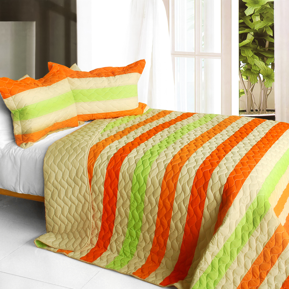 [Amber Romance] 3PC Patchwork Quilt Set (Full/Queen Size)