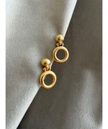 Vintage Givenchy Matte Brushed Golden Clip on Earrings - $2,317.62 MXN