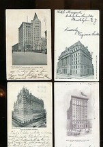 New York City Undivided Back 4 Postcards Hall of Records Hotels Home Life - £11.67 GBP