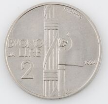 1924 ITALY 2 LIRE ITALIAN HIGH GRADE COIN - €108,94 EUR