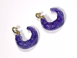 Vintage AVON Purple Celluloid Clip-on Hoop Earrings - $11.65