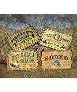 Set of 4 Western Christmas Ornament Signs - $27.41 CAD