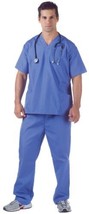 Underwraps Men&#39;s Plus-Size Hospital Blue Scrubs - XX-Large Blue Shirt an... - $21.95