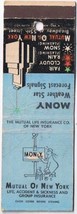 Matchbook Cover Mutual Of New York MONY Weather Star Forecast Signals NYC - £2.31 GBP