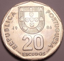 Gem Unc Portugal 1986 20 Escudos~1st Year Ever Minted~Free Shipping - $5.48