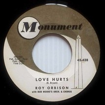 Roy Orbison - Running Scared / Love Hurts [7&quot; 45 rpm Single] 1960 Monume... - £3.55 GBP