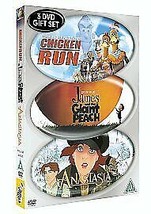 Chicken Run/James And The Giant Peach/Anastasia DVD (2004) Peter Lord Cert U 3 P - £13.99 GBP
