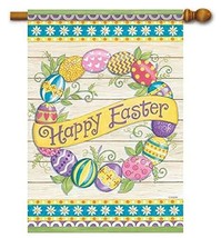 Easter Wreath House Flag - 2 Sided Message, 28&quot; x 40&quot; - £27.97 GBP