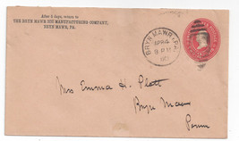 1903 Commercial Cover U364 Bryn Mawr Pa Duplex Ice Manufacturing - £4.00 GBP
