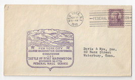 Washington Bicentennial New York Federal Hall Series Cover 1932 Battle Fort Wash - $4.99