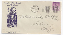 1942 Fraternal Org Cover Laughing Water Council Cachet Pocohontas Salem NJ - £7.79 GBP