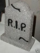 Barbie doll size tombstone gray headstone for cemetery display vintage RIP - $10.99