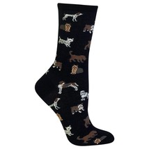 Hot Sox Unisex Dogs Black Crew Socks One Pair Fits Size 9-11 (Shoe Sz 4-10 1/2) - £10.25 GBP