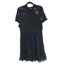 Shein Dress Open Back Lace Overlay A Line Gothic Mini Black 2XL - £10.06 GBP