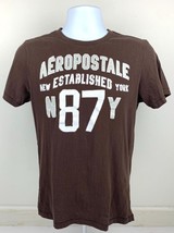 Aeropostale Mens AERO Established New York Casual Brown Shirt Size S  - £9.42 GBP