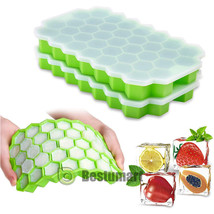 [2 Packs] Honeycomb Shape Ice Cube Tray 74 Cubes Silicone Frozen Ice Mol... - £20.44 GBP