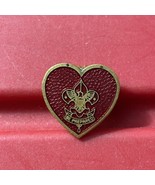 Boy Scouts Of America BSA Gold Tone Red Enamel Heart Pin Be Prepared Vin... - $22.49