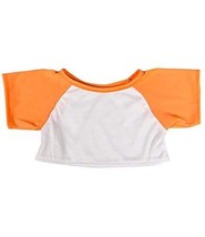 White Tee w/ Orange Sleeves Outfit Teddy Bear Clothes Fit 14" - 18" Build-a-bear - £10.34 GBP