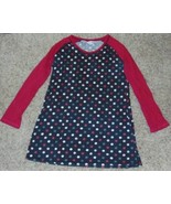 Womens Nightgown Babydoll French Pink Black Polka Dot Long Sleeve Pajama... - £7.00 GBP