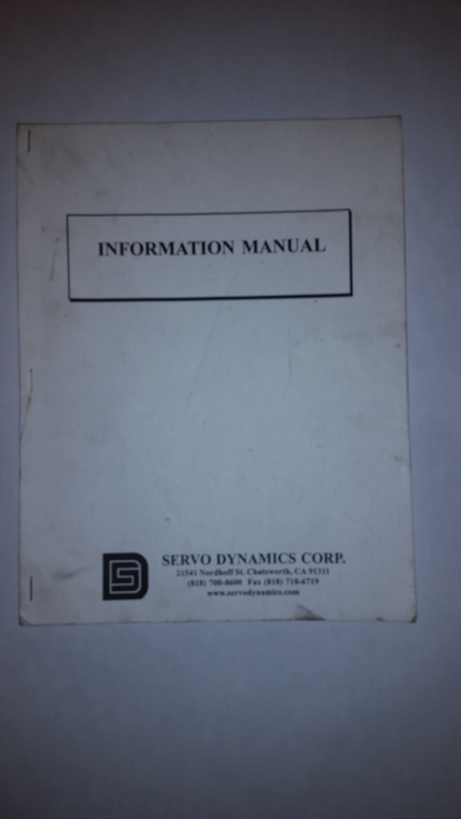 Information Manual for Servo Dynamics Series SD1525 - $15.00