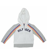 Tommy Hilfiger Girls Zip-Up Hooded Jacket Eyelet Pockets White, Sz M 9697-1 - £39.72 GBP