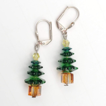 Swarovski Green Crystal Christmas Tree Earrings - £14.15 GBP
