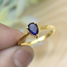 925 Sterling Silver Iolite Gemstone Women Gift Yellow Gold Ring - $11.14+