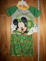 Disney Baby Clothes 12M Mickey Mouse Pajama Outfit PJ Infant Sleepwear Pant Set - £9.69 GBP