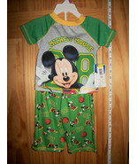 Disney Baby Clothes 12M Mickey Mouse Pajama Outfit PJ Infant Sleepwear P... - €10,48 EUR