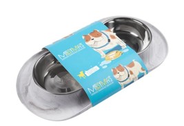 Messy Mutts Dog Double Feeder Marble 3 Cup - £47.43 GBP