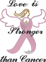 Breast Cancer Embroidered Shirt - Love is Stronger than Cancer - $21.95