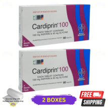 2 X Cardiprin 100 (Aspirin 100mg) 90 Comprimés Réduit Cœur Crise &amp; Temps - $56.08