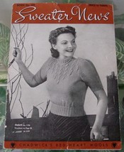 1939 23-Page Booklet Chadwick Red Heart SWEATERS Vintage Knit-Crochet Patterns - $35.00