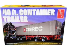 Skill 3 Model Kit 40&#39; Container Trailer 1/24 Scale Model by AMT - £84.26 GBP