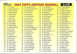 2004 Topps Heritage Checklist 1  - £0.78 GBP