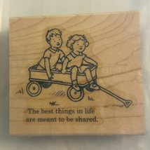 Stampin&#39; Up! Best Things in Life Shared Child Wagon Wooden Block Stamp Set - $29.70