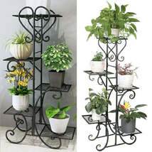 5 Tiered Tall Plant Stand Indoor Iron Planter Shelf Rack Garden Metal Fl... - $32.19+