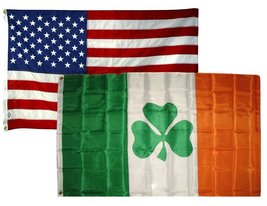 3x5 3&#39;x5&#39; Wholesale Combo Set USA American &amp; Shamrock Ireland Irish Flags Flag B - £7.89 GBP