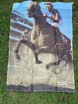 2008 National Geographic Horse Racing House Garden Flag Nylon Horse Jockey Flag - £9.17 GBP