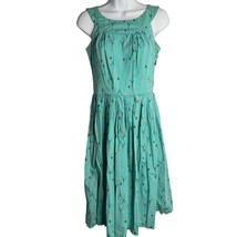 Bettie Page Retro Eiffel Tower Pinup Dress XS Blue Paris Sleeveless Rockabilly - £21.92 GBP