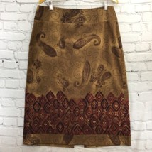 Requirements Skirt Womens Sz 14 Brown Floral Midi A-Line  - £12.39 GBP