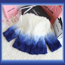 Gradient Color Fade Long Sleeve Soft Genuine Rex Rabbit Fur Coat Jacket image 5