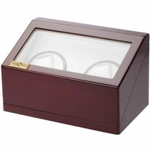 Diplomat 31-527 Double Cherry Wood Watch Winder White Leatherette Interior Timer - £79.58 GBP