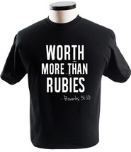 Worth More Than Rubies Christian T Shirt Proverbs 3110 Religion T-Shirts - £13.59 GBP+