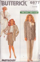 Butterick Pattern 6877 Sizes 12-14-16 Misses' Jacket, Pants, Skirt Uncut - $3.00