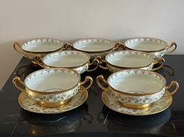 Hutschenreuther Selb Bavaria Porcelain 7 Gold Encrusted Cream Cups and 2... - £315.02 GBP